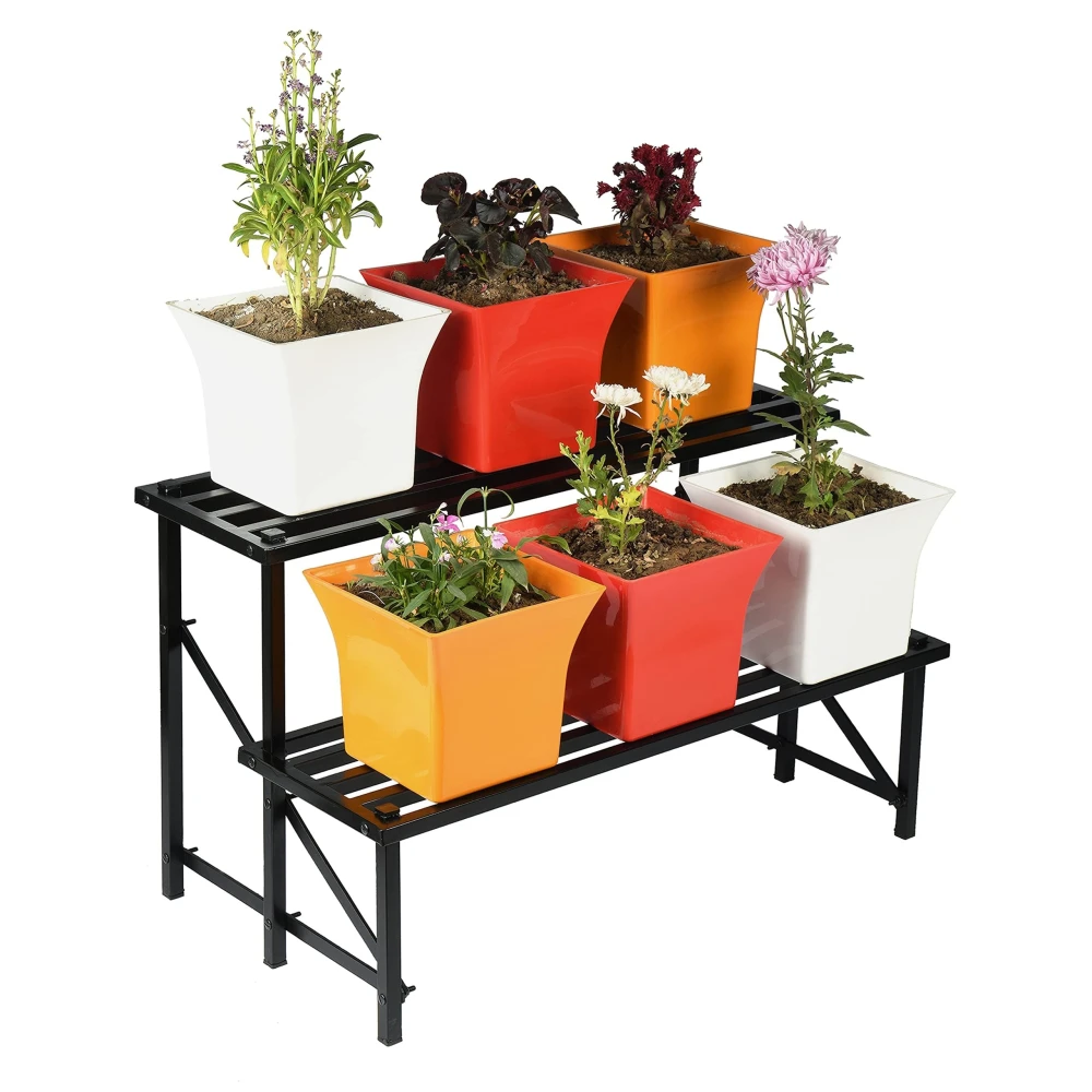 Palomino Indoor/Outdoor Flower Pot Stand Plant Stand Gamla Stand Pot Stand for Home 900MM Plant Container Set 2 Step (Metal)