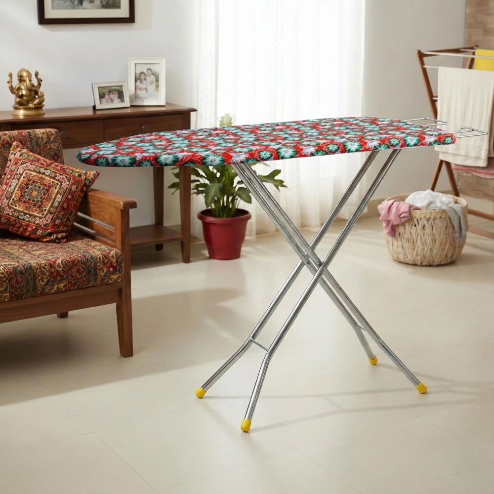 PALOMINO Deluxe Ironing Board for Home: Sturdy, Multi-Function Design with Vibrant Cover & Built-in Iron Holder - Perfect for Indian Households (Multi-Color)