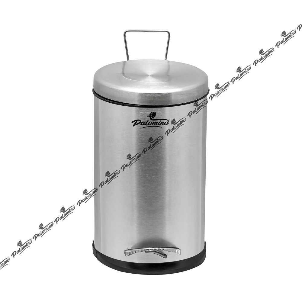 PALOMINO Stainless Steel Plain Pedal Dustbin/Plain Pedal Garbage Bin with Plastic Bucket - 7L