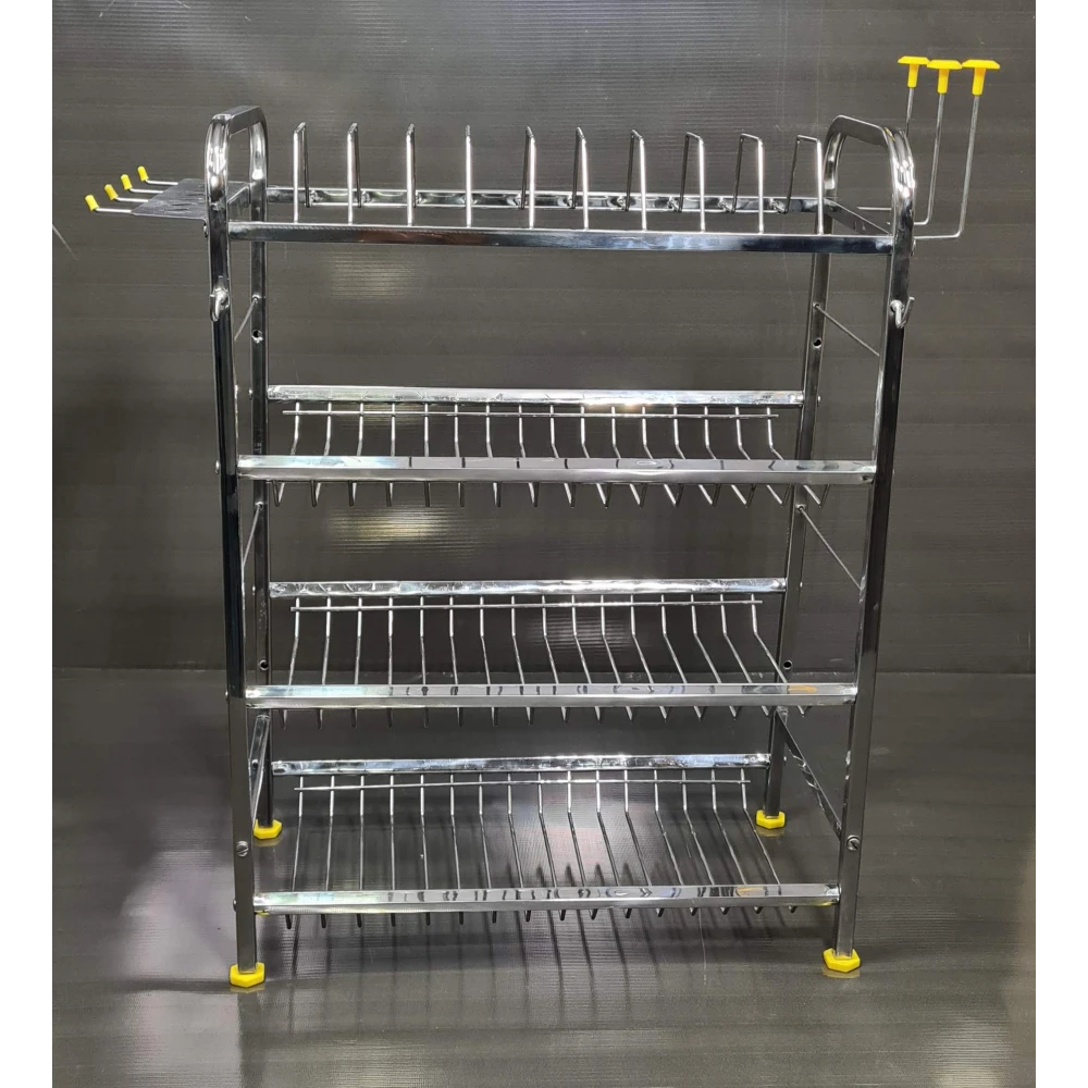 Palomino Stainless Steel Shelf Wall Mount Kitchen Dish Rack | Utensils Rack with Plate & Cutlery Stand | Modular Kitchen Storage Rack | Kitchen Organizer (27 X 21 inches)