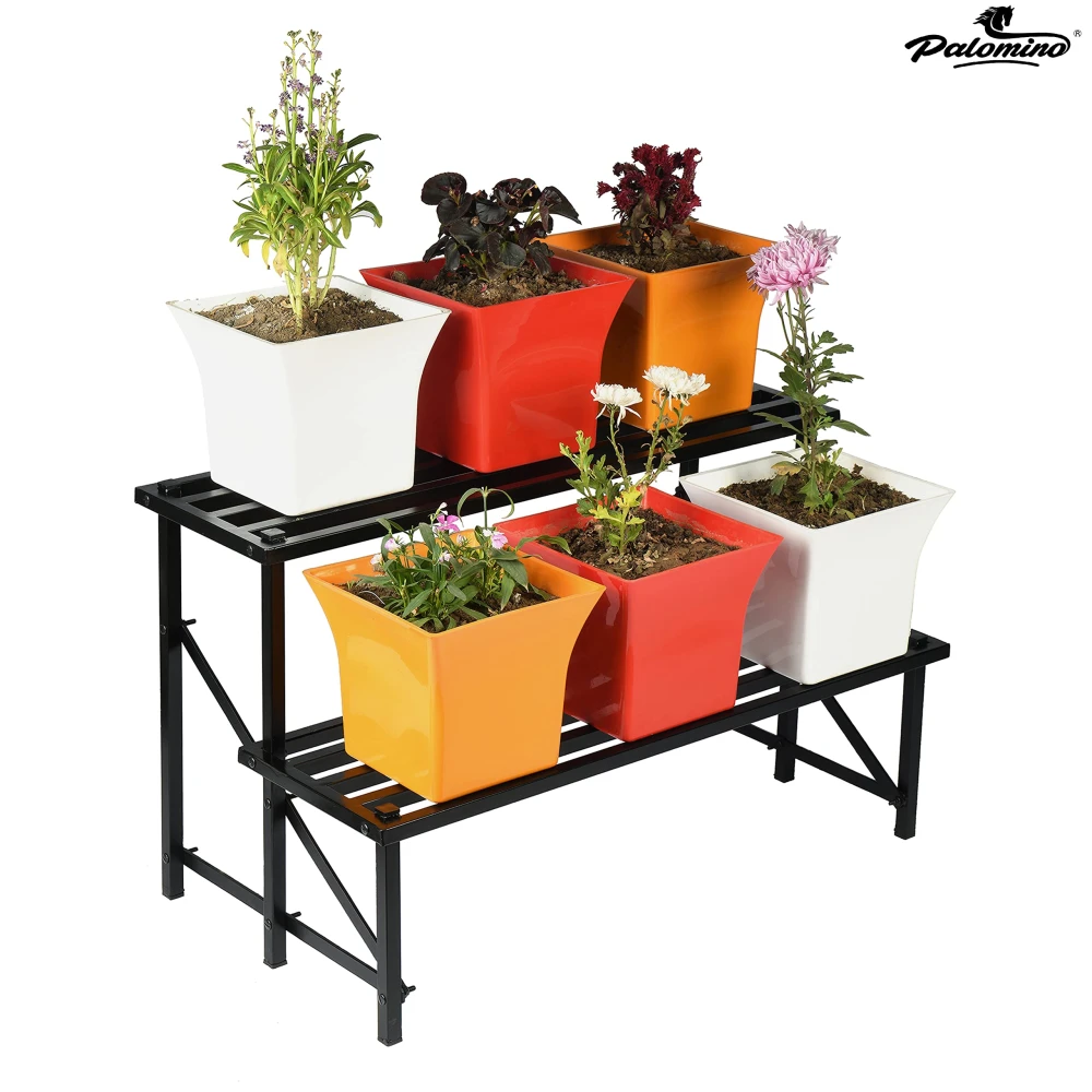 Palomino Indoor/Outdoor Flower Pot Stand Plant Stand Gamla Stand Pot Stand for Home 900MM Plant Container Set 2 Step (Metal)