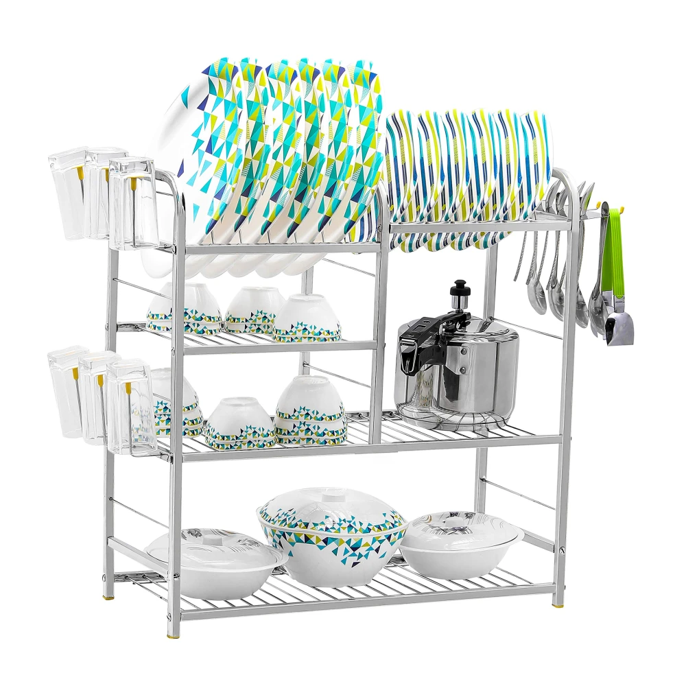 Palomino Wall Mount Utensils Rack | Stainless Steel Dish Stand | Plate Holder & Cutlery Organizer for kitchen(24 x 24 Inches)
