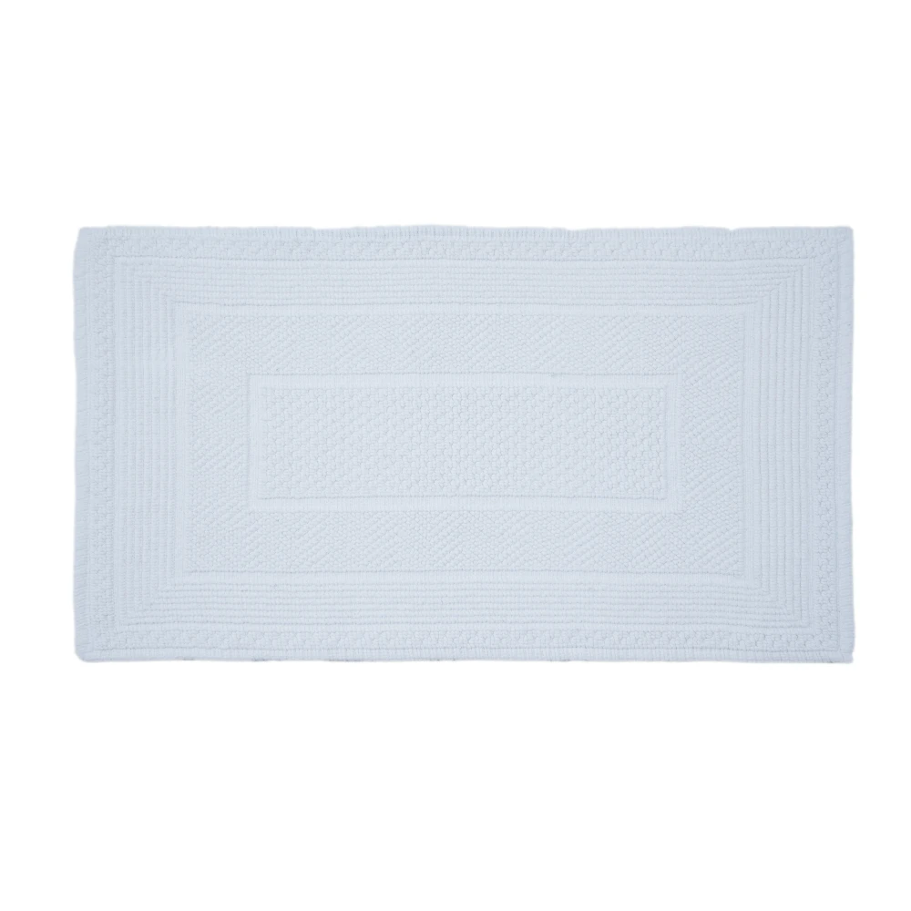 Pure Cotton Bath Mat – WHITE Color – 50 x 80 cm – 2000 GSM with Anti-Slip Backing