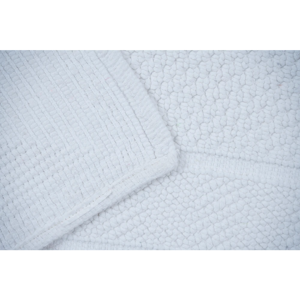 Pure Cotton Bath Mat – WHITE Color – 50 x 80 cm – 2000 GSM with Anti-Slip Backing