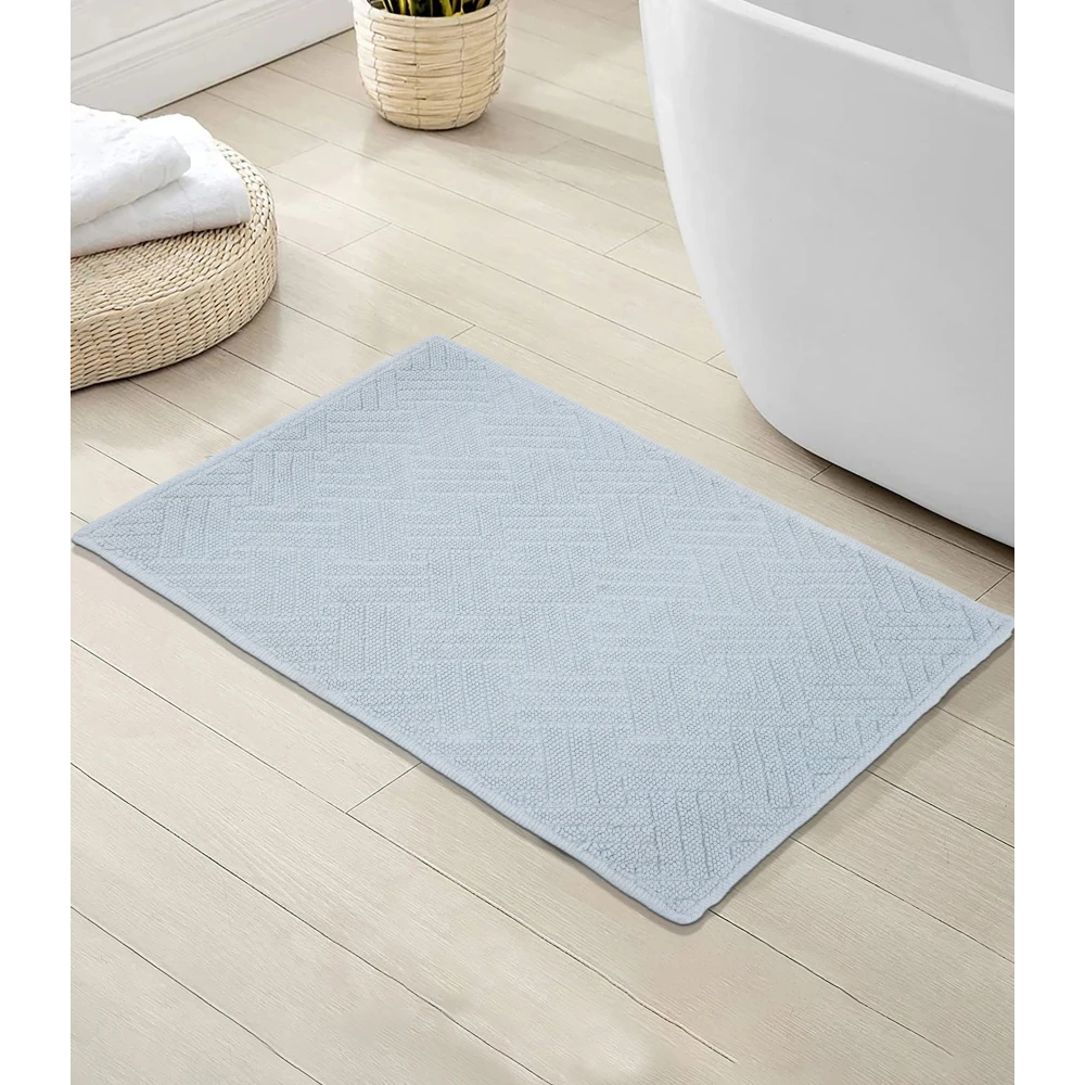 Pure Cotton Bath Mat – NAVY Color – 45 x 60 cm – 2000 GSM with Anti-Slip Backing