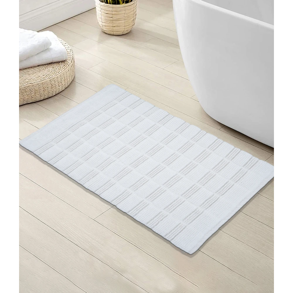 Pure Cotton Bath Mat – Cream Color – 50 x 75 cm – 2000 GSM with Anti-Slip Backing