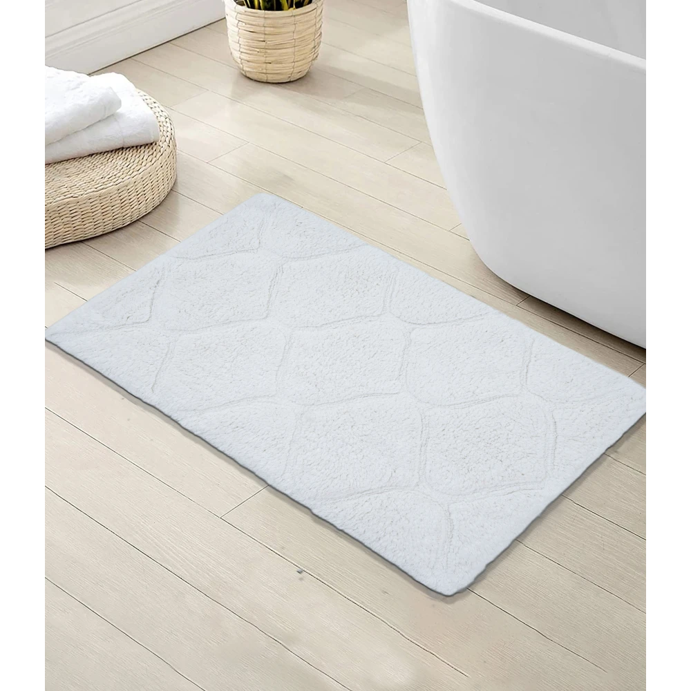 Pure Cotton Bath Mat – Cream Color – 40 x 60 cm – 2000 GSM with Anti-Slip Backing