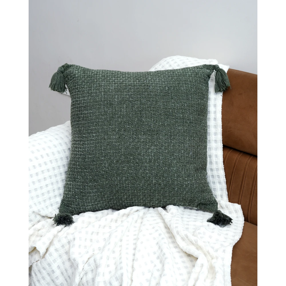 Soft Pure Cotton Sofa Cushion Cover 22x22 Inch (55x55 cm) Set of 2