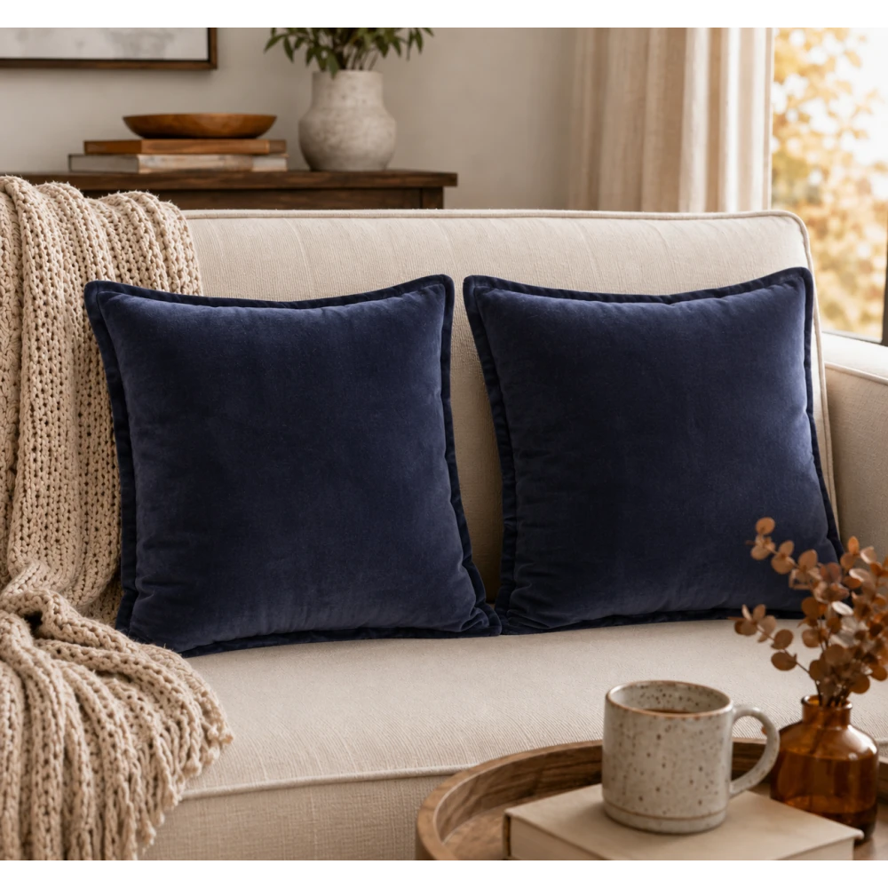 VELVET CUSHION COVER 20X20 INCH (50X50 CM) SET OF 2 PIECES