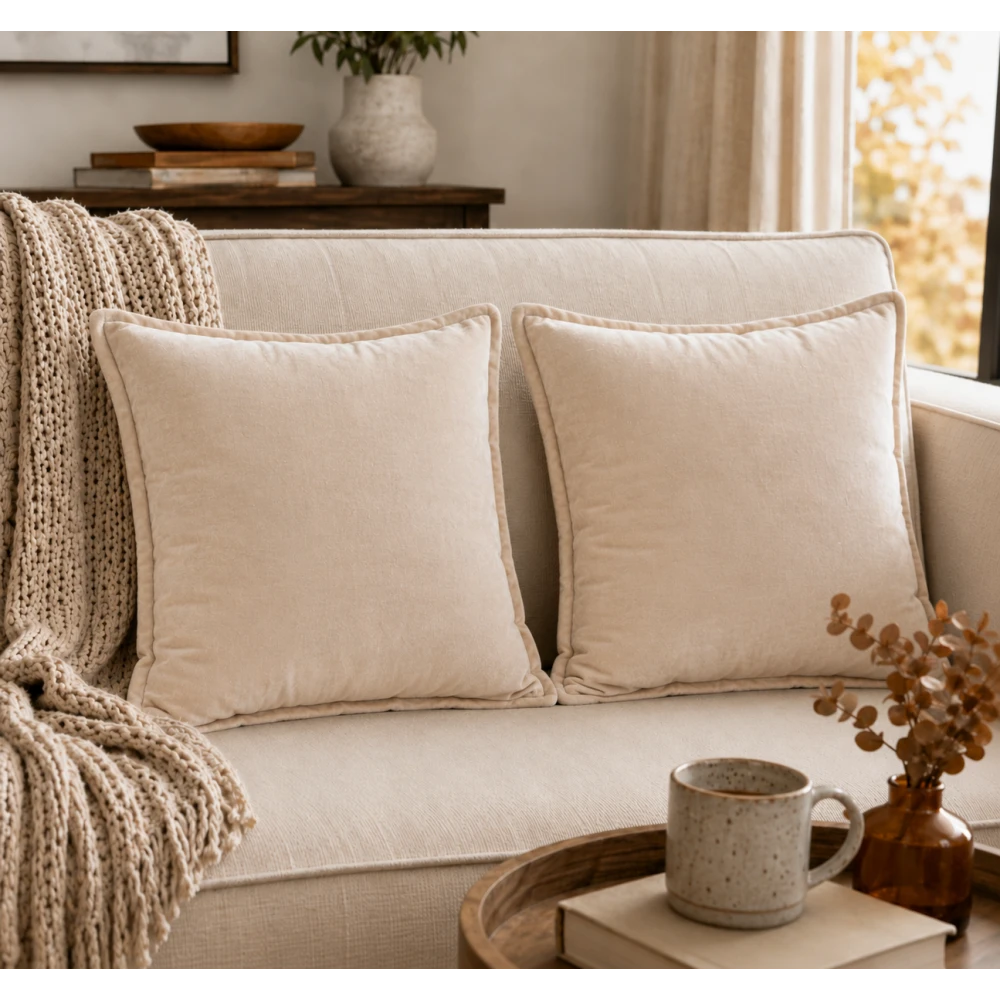 VELVET CUSHION COVER 20X20 INCH (50X50 CM) SET OF 2 PIECES
