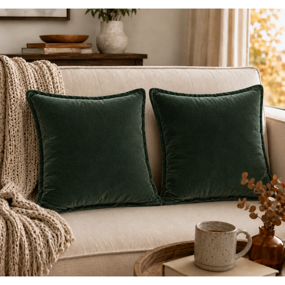 VELVET CUSHION COVER 20X20 INCH (50X50 CM) SET OF 2 PIECES