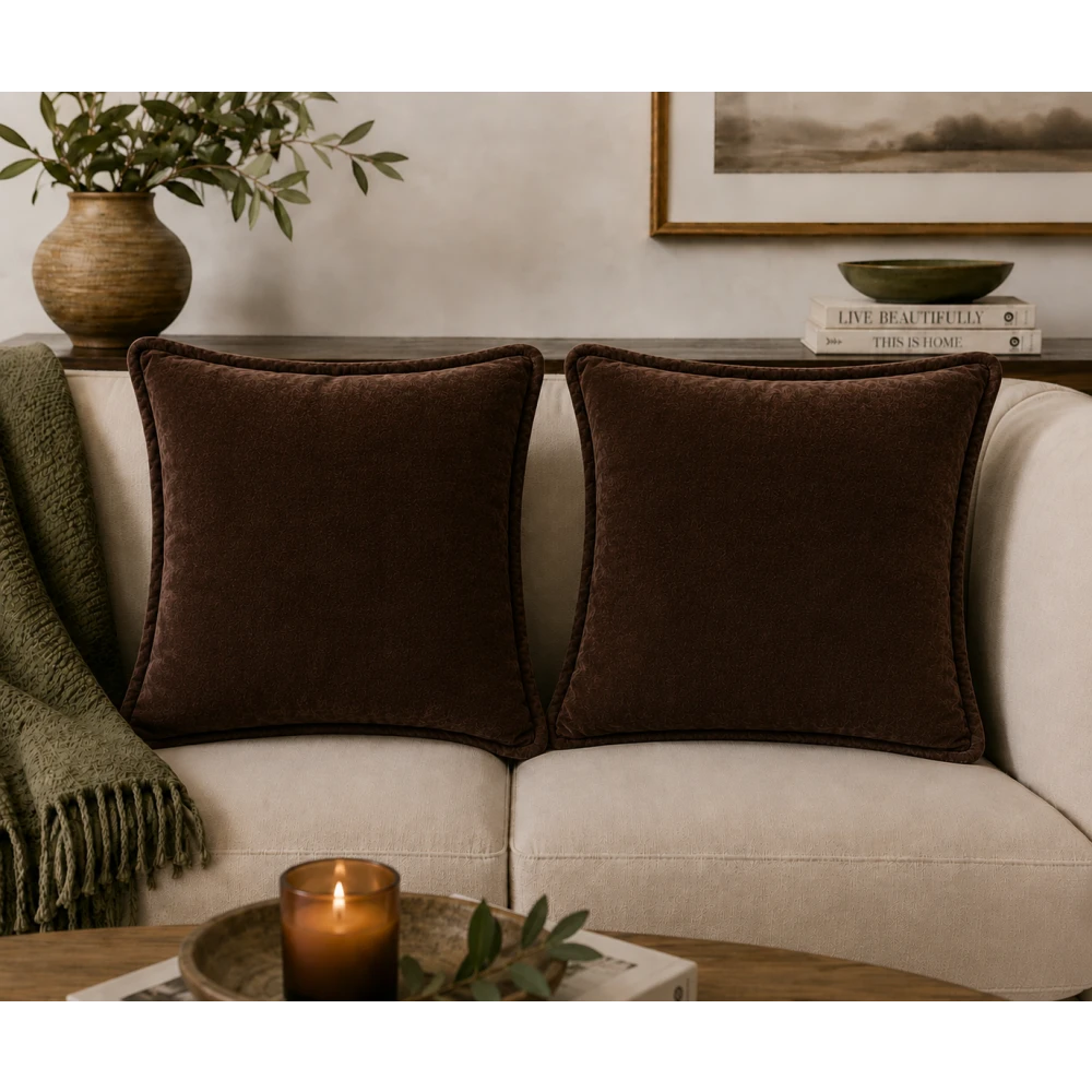 VELVET CUSHION COVER 20X20 INCH (50X50 CM) SET OF 2 PIECES