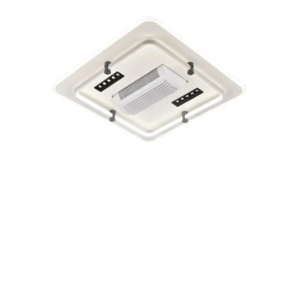 SHRI MAHAL ANTIQUES Square Fan Ceiling Light Stealth Chandelier with Remote Control LED Fan Dimmable Three-Color Dimming Led Lights (Bladeless)