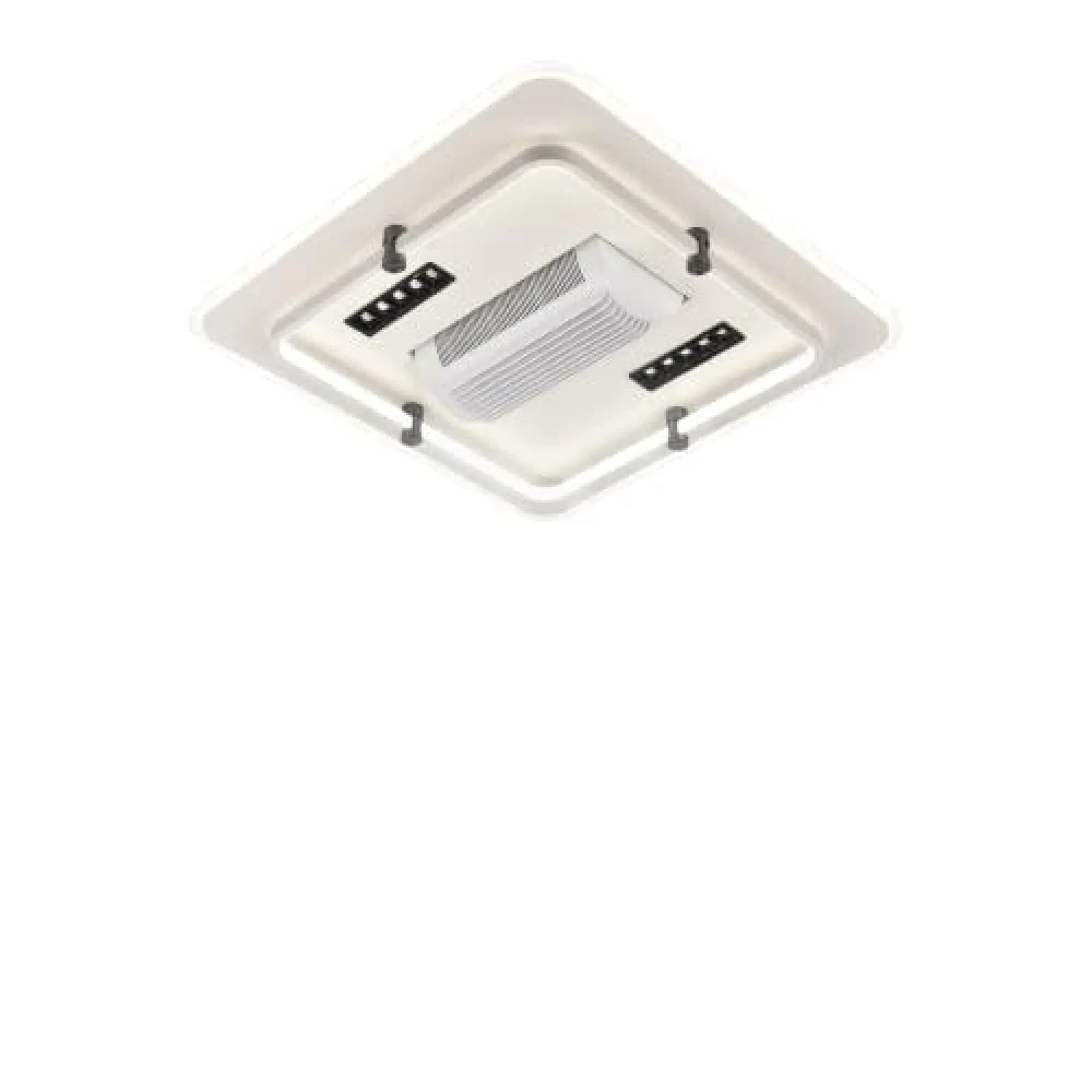 SHRI MAHAL ANTIQUES Smart Bladeless Ceiling Fan with LED Light, Remote Control, Dimmable Three-Color Lighting, Square Chandelier Ceiling Fan for Living Room, Bedroom, Hall & Indoor Spaces