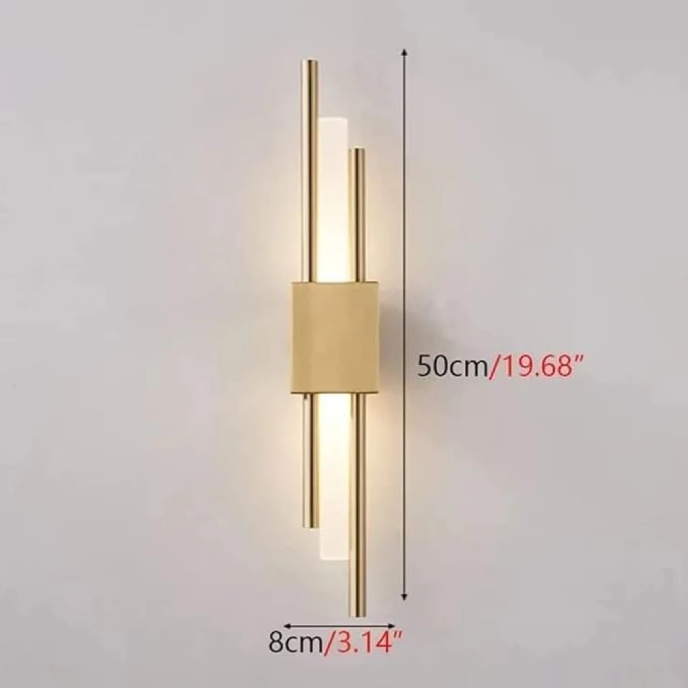 SHRI MAHAL ANTIQUES Post- led Wall lamp Scandinavian Dressing Table lamp Bedroom Bedside Gold Wall Lights Simple Luxury Long bar Sconce