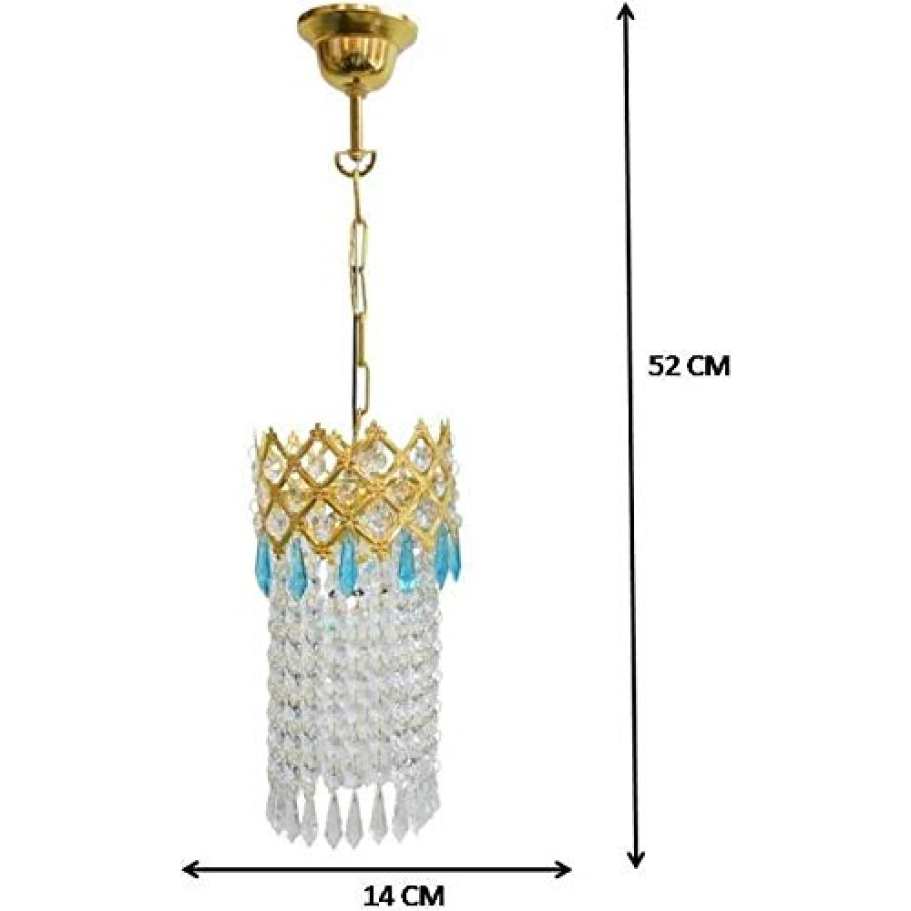 SHRI MAHAL ANTIQUES Crystal Hanging Light