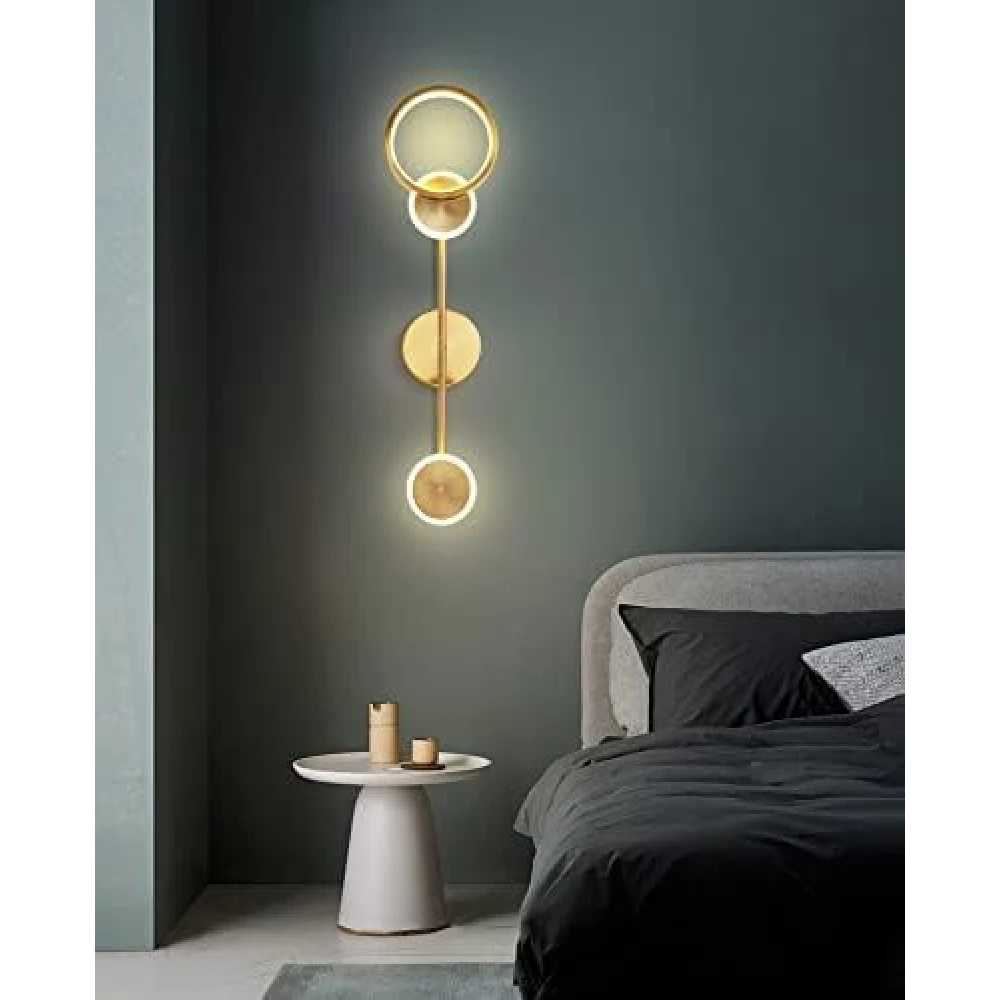 Stylish Gold Ring Long Wall Light For Living Room Bed Room Hall
