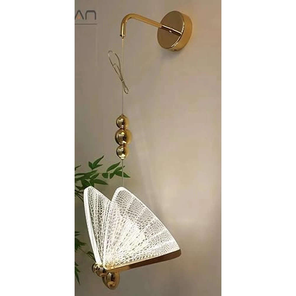 SHRI MAHAL ANTIQUES Modern Wall-Mounted Brass Ball and Glass Shade Decorative Sconce Lamp