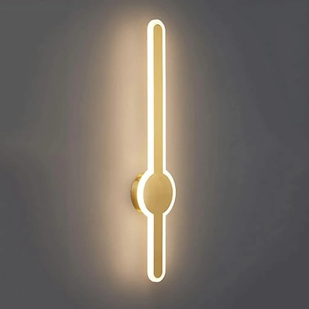 LED Sword Light Behind Golden Luxurious Acrylic Wall Lighting | Soft & Bright LED Warm White Fixtures for Bedroom, Living Room, Drawing Room, Kids Room & Bathroom 24Watt 18 Inch - 1 Pack