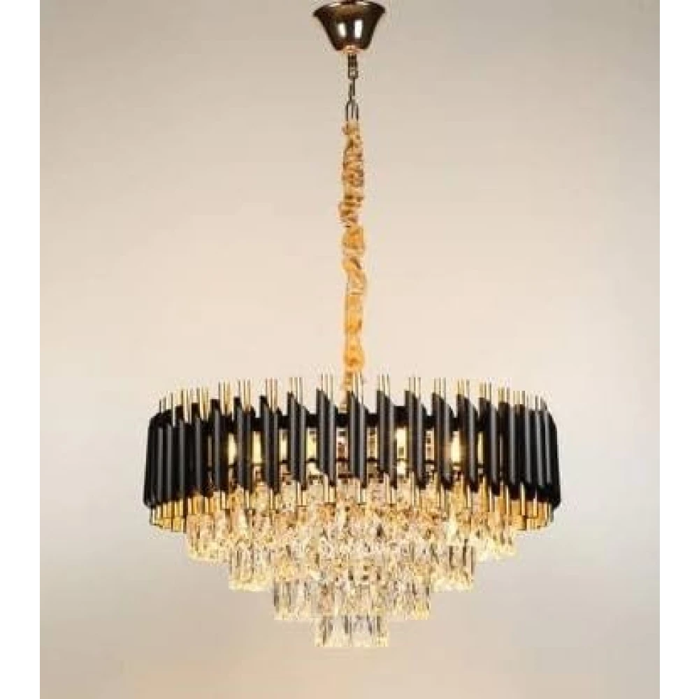 500 MM Black Crystal Chandelier Light For Living Room Bed Room Hall