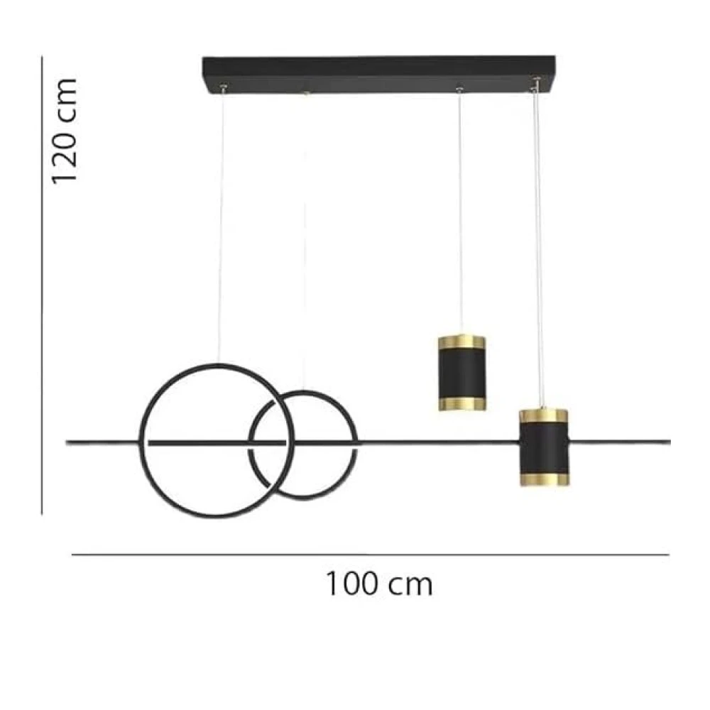 PRMOAGEN Modern Chandelier for Dining Table, Living Room, Hall, Height Adjustable (Warm White)