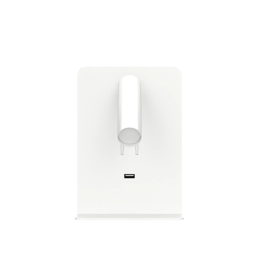 SHRI MAHAL ANTIQUES Wall Mounted Reading Lights with Shelf, LED Novelty Wall Sconce with Backlight USB 5V Phone Fast Charging Port for Bedroom Home Decor (White)
