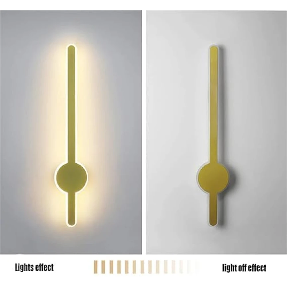 LED Sword Light Behind Golden Luxurious Acrylic Wall Lighting | Soft & Bright LED Warm White Fixtures for Bedroom, Living Room, Drawing Room, Kids Room & Bathroom 24Watt 18 Inch - 1 Pack