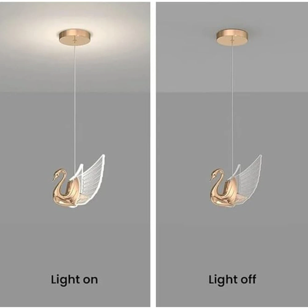 PRMOAGEN Decorative Swan Hanging Pendant Light for Bedroom, Living Room, Cafe, Kitchen Island, Balcony with Inbuld LED Chip- Pack of 3