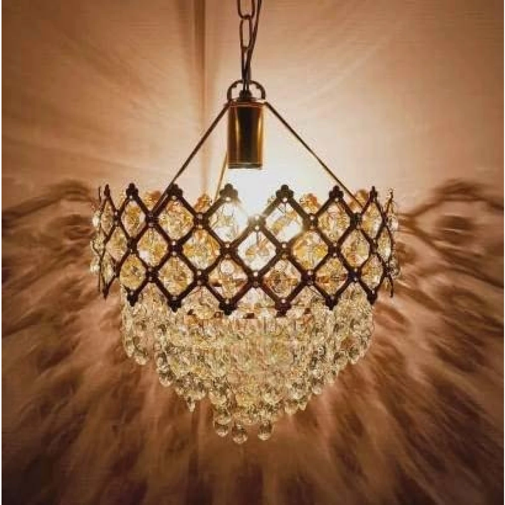 SHRI MAHAL ANTIQUES Crystal Hanging Light