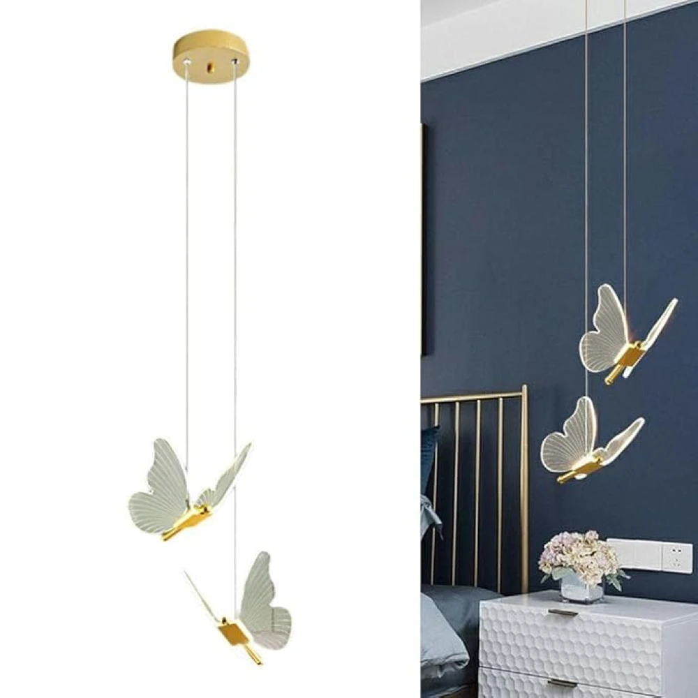 SHRI MAHAL ANTIQUES Light Luxury Butterfly Acrylic Pendant Light Bedroom Decor Living Room Dining Room Hall Decorative