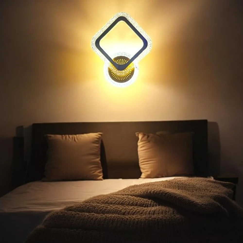 PRMOAGEN Modern LED Wall Light for Living Room Bedroom, 3 Color Changeable Wall Lamp (Cool, Warm, Natural White) Designer Decorative Wall,Pack of 1