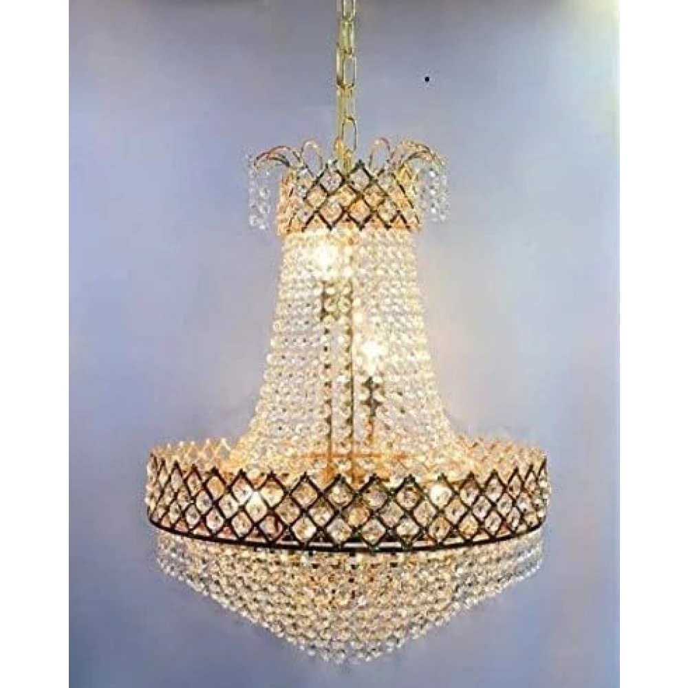SHRI MAHAL ANTIQUES LED Crystal Big Size Jhumar Ceiling Light for Living Room/Hall/Bed Room Hall