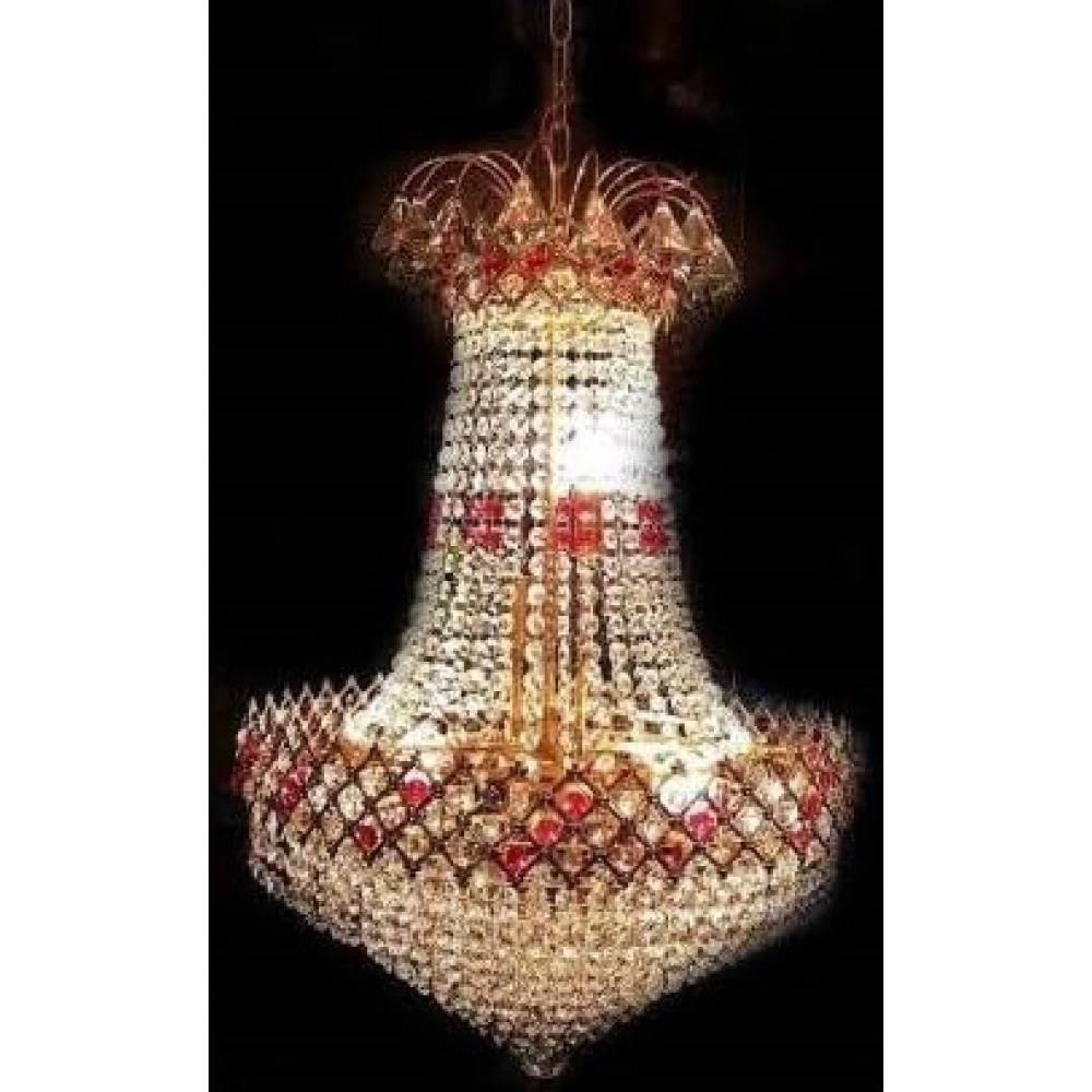 SHRI MAHAL ANTIQUES Crystal Big Size Jhumar Ceiling Light for Living Room/Hall/Bed Room Hall Hotel Restaurant