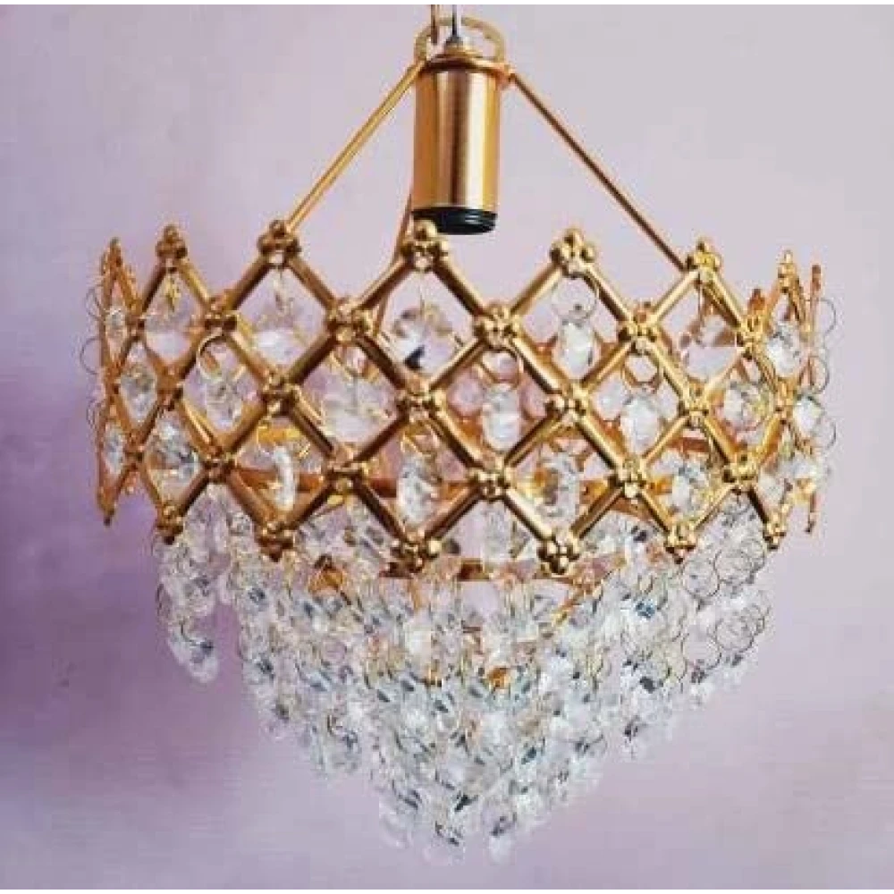SHRI MAHAL ANTIQUES Crystal Hanging Light