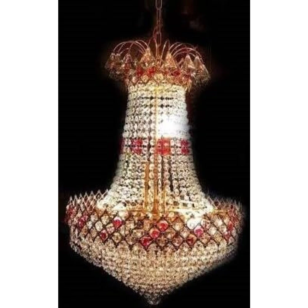 SHRI MAHAL ANTIQUES Crystal Big Size Jhumar Ceiling Light for Living Room/Hall Decorative Restaurant