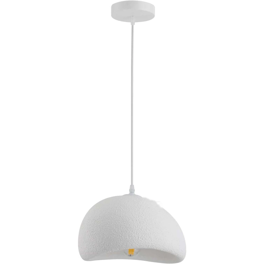 PRMOAGEN 11.8in Small Wabi Sabi Pendant Lights Hanging Lamp Lighting Fixture Ceiling Mount White Modern Japanese Lamp Japandi Chandelier for Dining Living Room Hallway Bedroom Restaurant