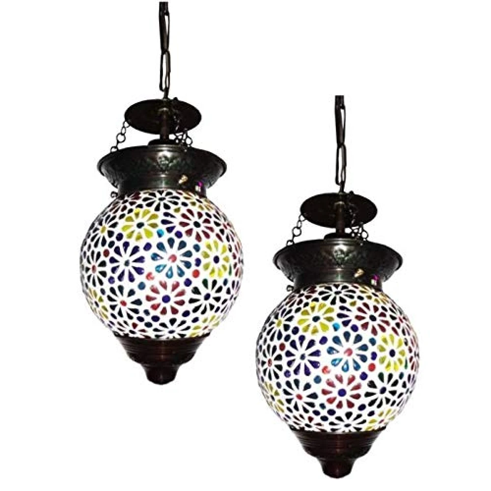 PRMOAGEN 2 Pcs Glass Hanging Light