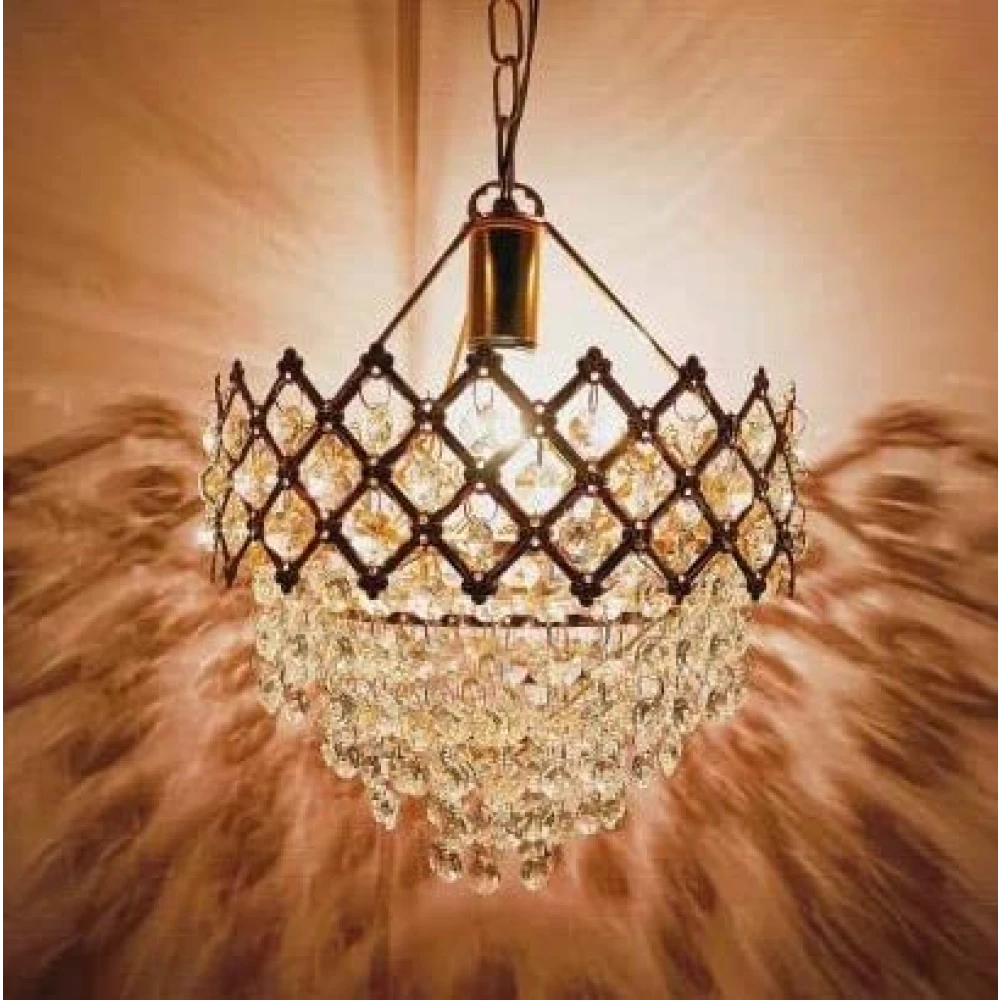 SHRI MAHAL ANTIQUES Crystal Hanging Light