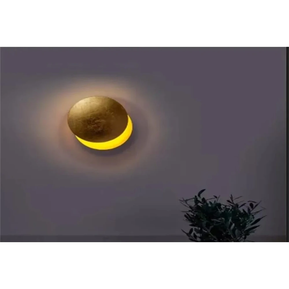 SHRI MAHAL ANTIQUES Moon Eclipse Wall lamp Creative Corridor Aisle Stairs Bedroom Bedside Living Room TV Background Wall Porch lamp (E H20cm 1PCS)