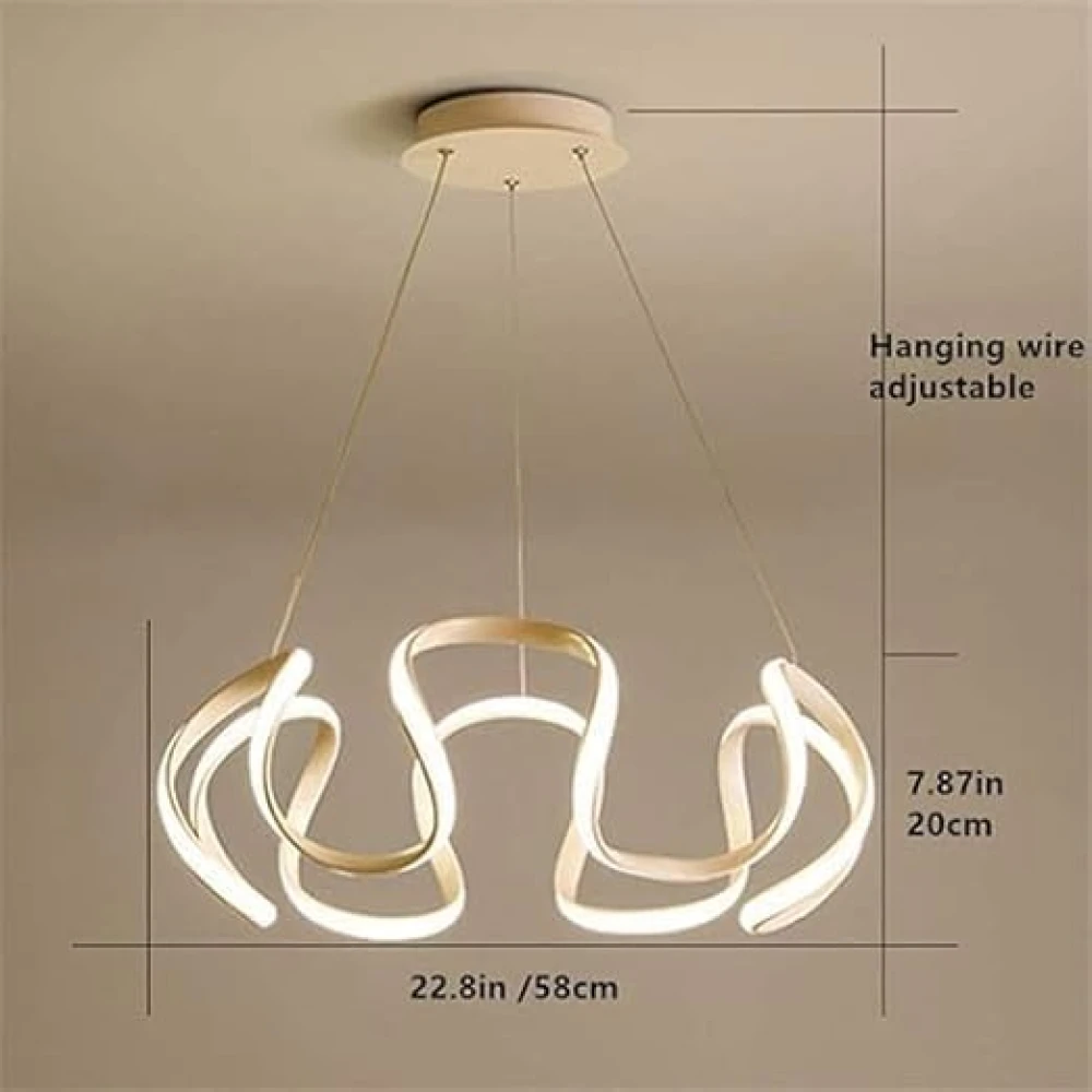 SHRI MAHAL ANTIQUES Thricolor Irregular Shape 3LED + Aluminum Dining Room Living Room Special Ceiling Light Ceiling Light (Gold)