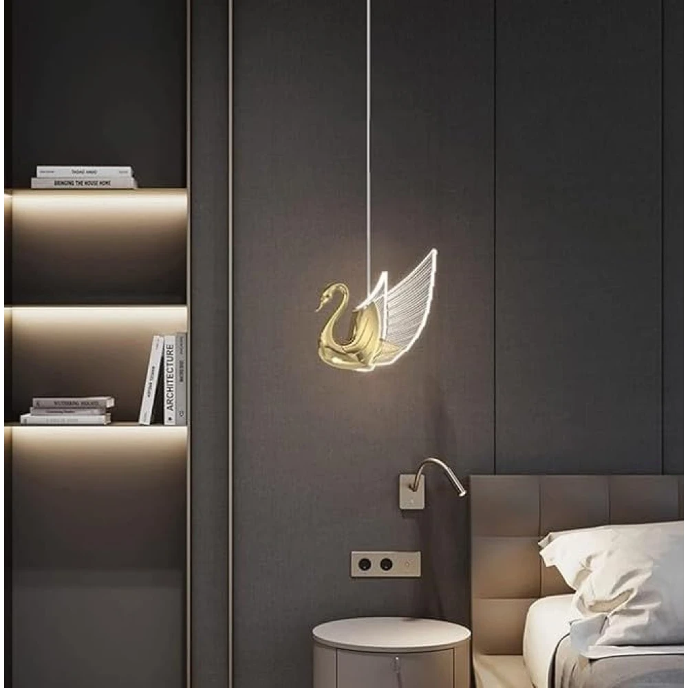 PRMOAGEN Decorative Swan Hanging Pendant Light for Bedroom, Living Room, Cafe, Kitchen Island, Balcony with Inbuld LED Chip- Pack of 3