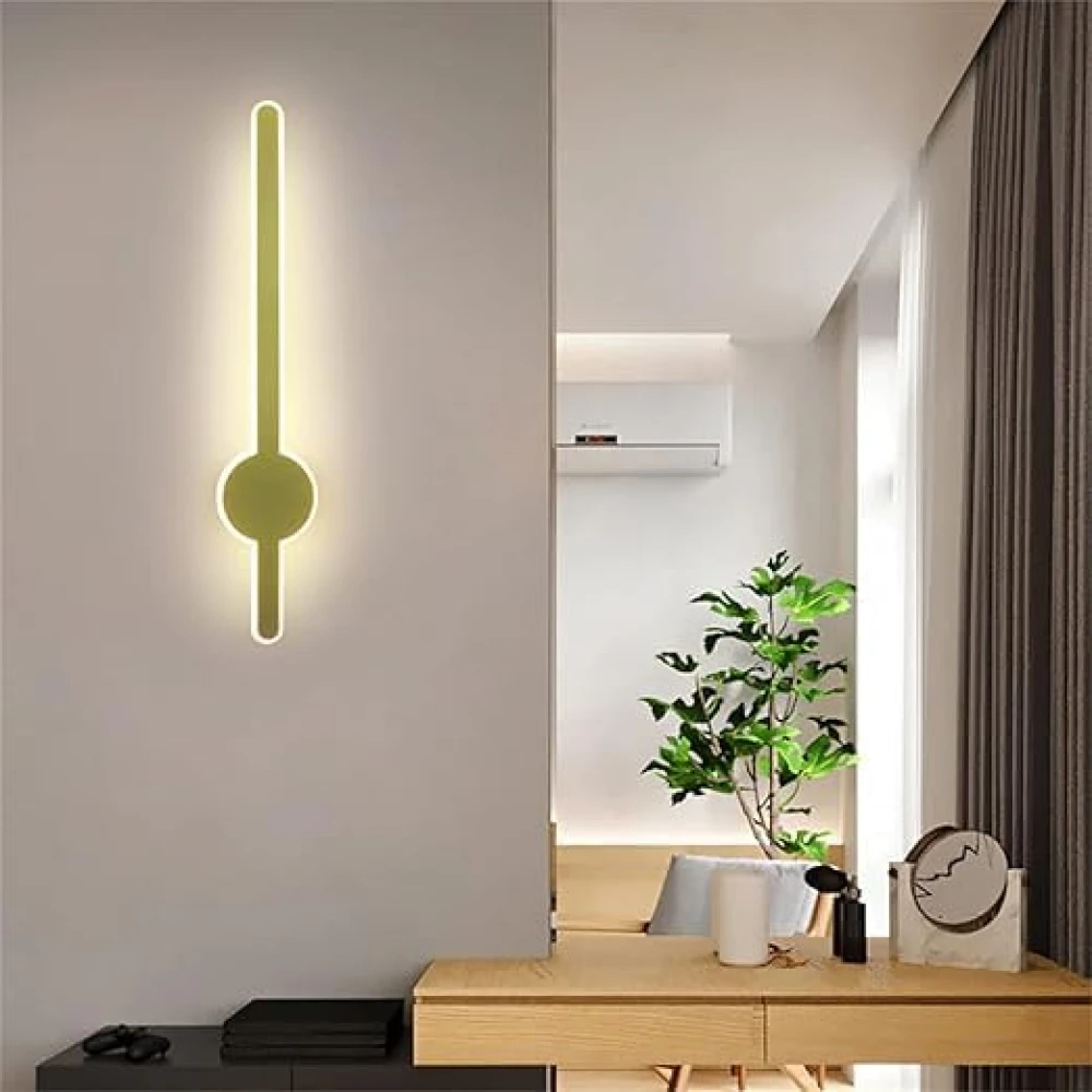 LED Sword Light Behind Golden Luxurious Acrylic Wall Lighting | Soft & Bright LED Warm White Fixtures for Bedroom, Living Room, Drawing Room, Kids Room & Bathroom 24Watt 18 Inch - 1 Pack