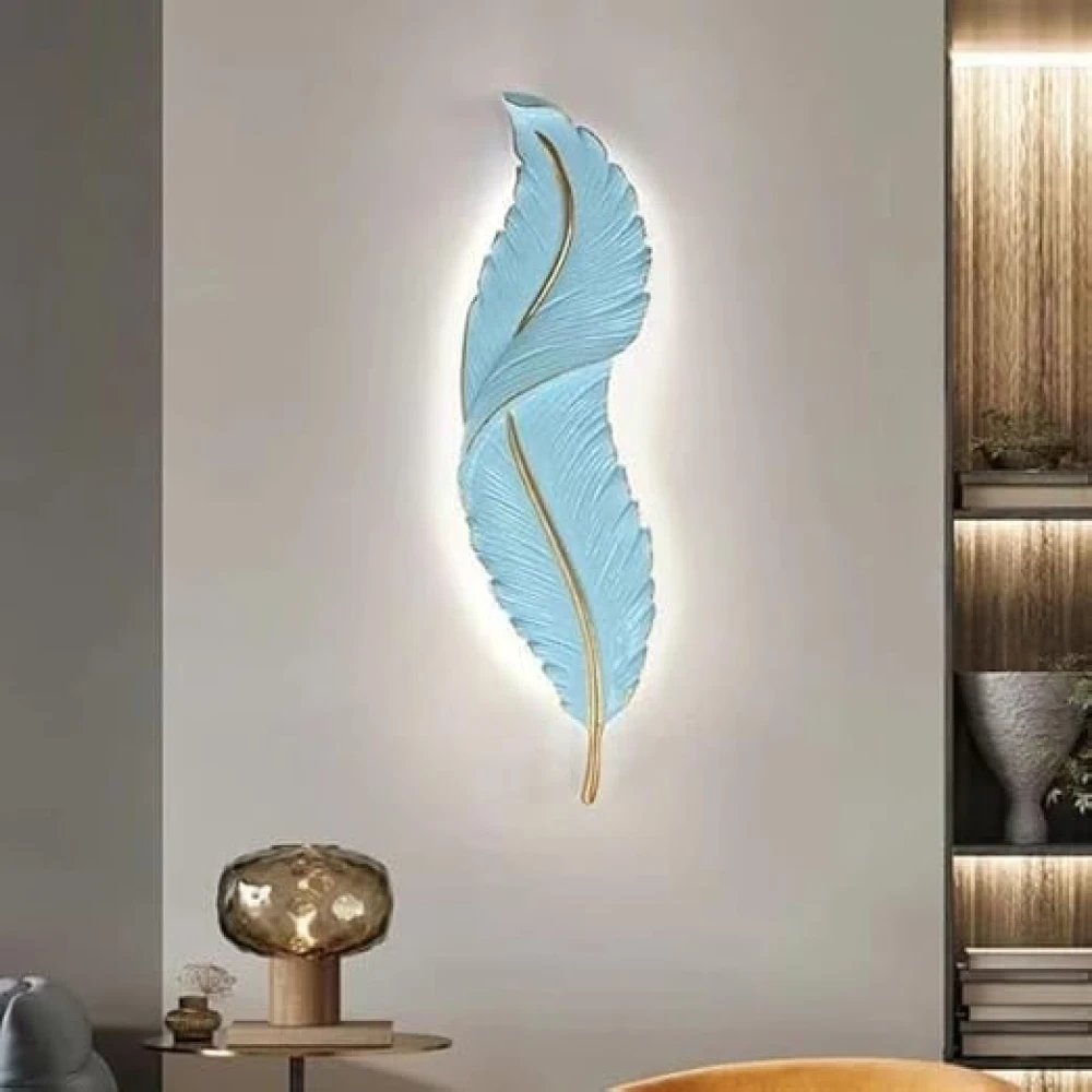 Wall Mounted LAMP, Wooden LED LAMP for Wall Feather Design, LED Wall Sconce,Decorative Wall Light for Living Room,Hall,Bedroom Feather LED Lamp, Feather Wall Sconce, Wood Sconce for Wall