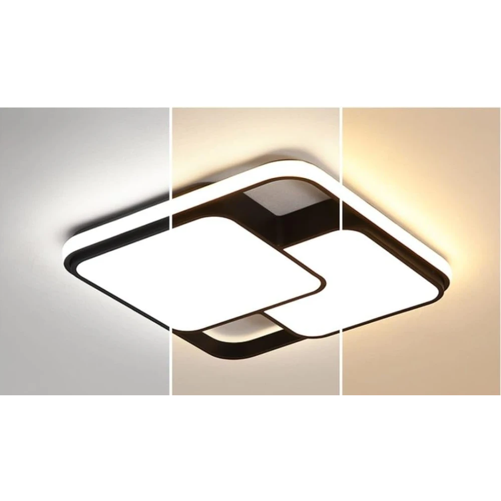 SHRI MAHAL ANTIQUES 3 in 1 LED Ceiling/Wall Chandelier Light with Remote 3 Step Colour Changing Chandelier Ceiling Lamp (Black, White)
