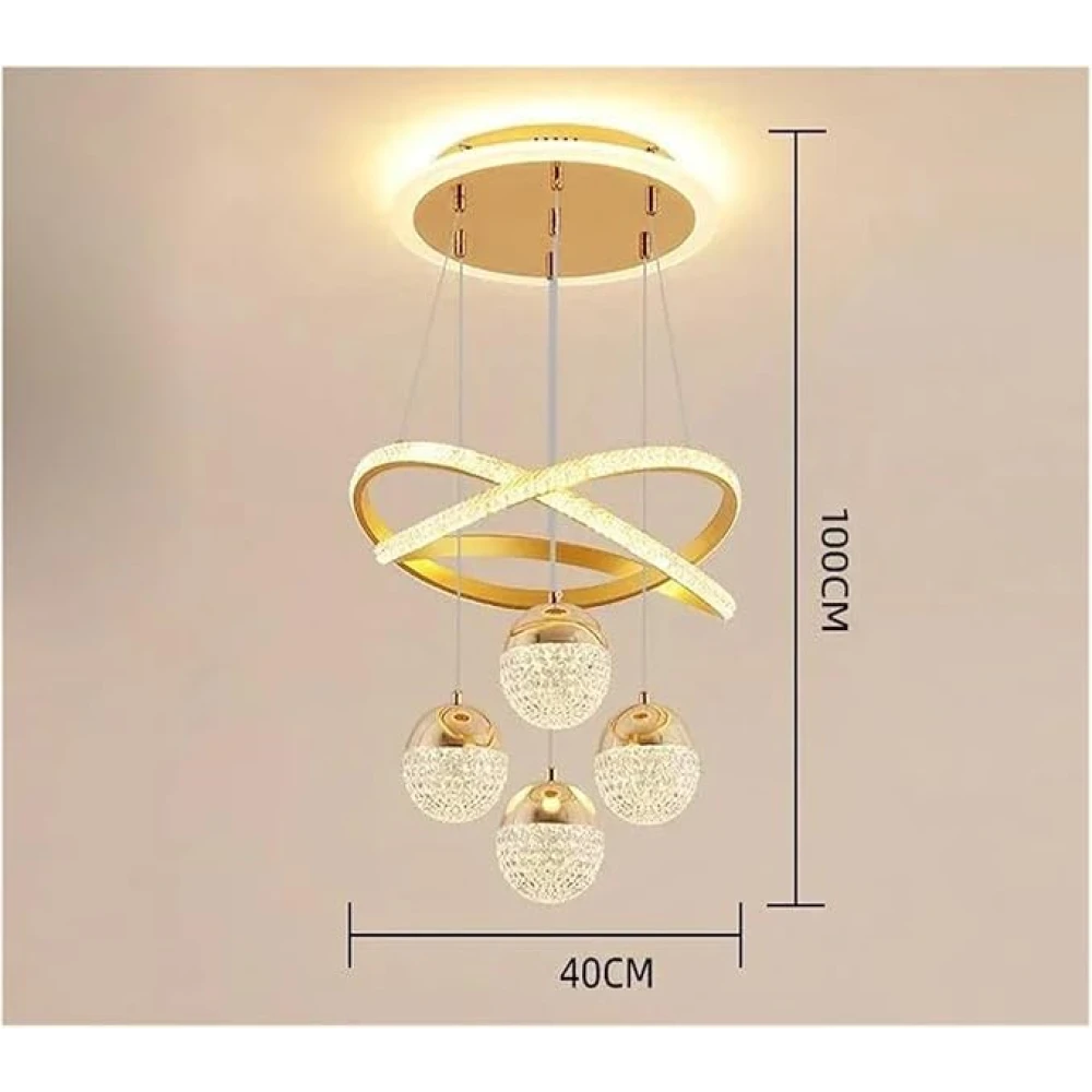 SHRI MAHAL ANTIQUES Simple Home Pendant Light Black Led Pendant Light for Living Room Dining Room Kitchen Suspension Light Gold Indoor Lighting with Remote controll