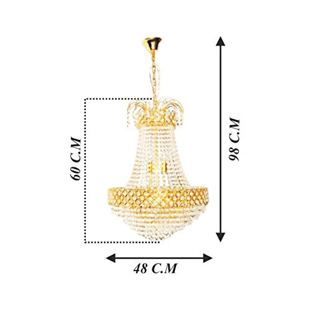 PRMOAGEN® LED Crystal Ceiling Lamp jHHOMAR Chandelier Chandelier Ceiling Lamp Glass Crystal Big Size Jhhomar Lamp Ceiling Light for Living Room/Hall/Bed Room etc. Chandelier Ceiling