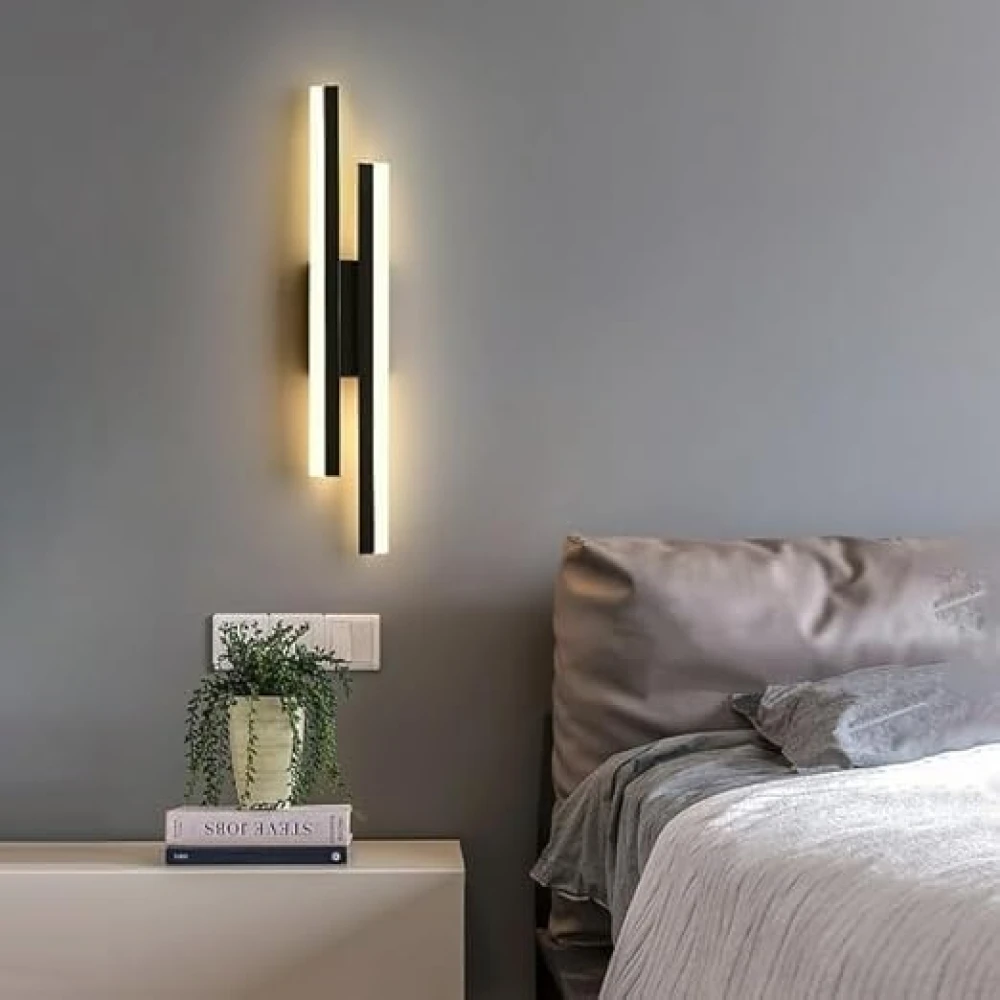 12W LED Wall Lights for Bedroom, Living Room, Hallway, Stairs & Kids Room | 19 Inch Wall Mounted Night Lighting Modern Chandelier Warm White Indoor Acrylic Wall Lamp Sconces for Office | 2 Pack