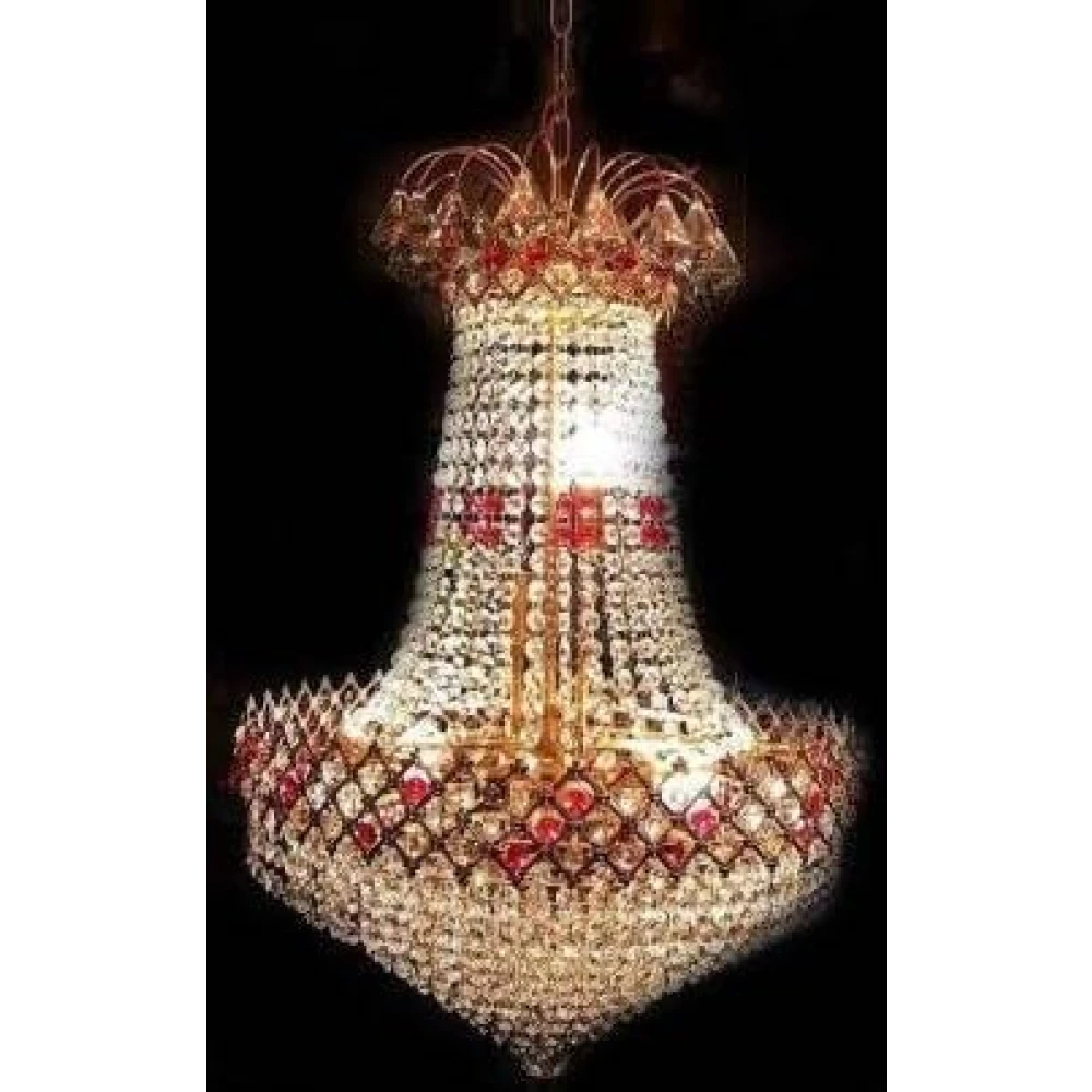 SHRI MAHAL ANTIQUES Crystal Big Size Jhumar Lamp Ceiling Light for Living Room/Hall/Bed Room Office Hotel Restaurant