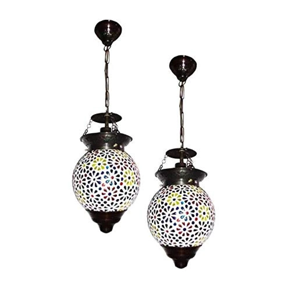 PRMOAGEN 2 Pcs Glass Hanging Light
