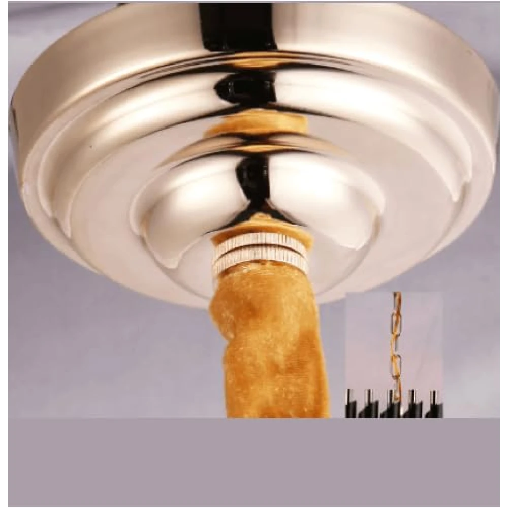 SHRI MAHAL ANTIQUES 600 MM ||BlackMambaChandelier with Stainless Steel Tube Crystal Chandelier Chandelier Ceiling Lamp